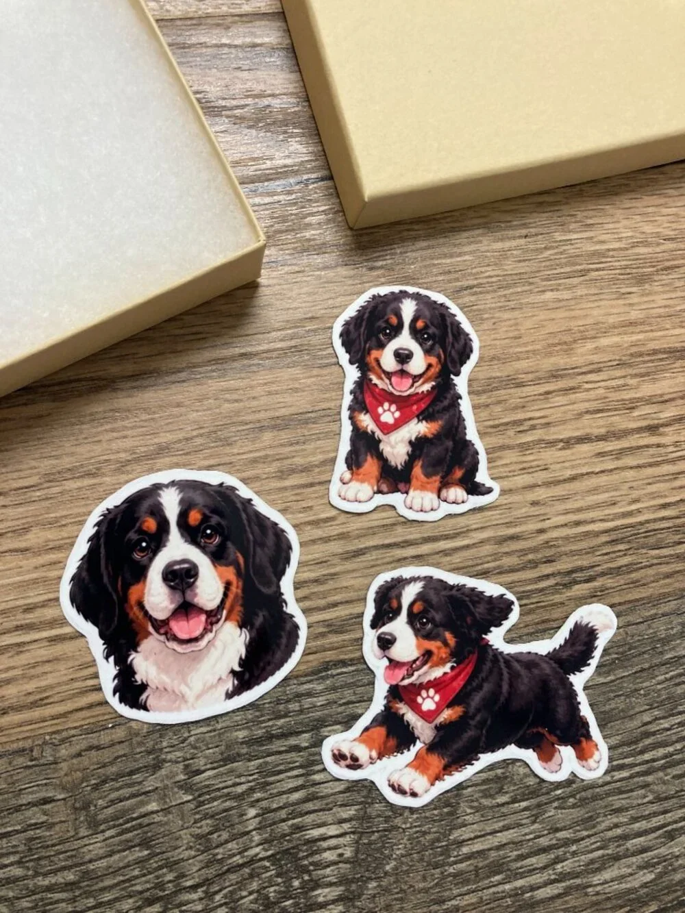 3 Bernese Mountain Dog Magnets Puppy Refrigerator Fridge Decor Dog Lover Giftset